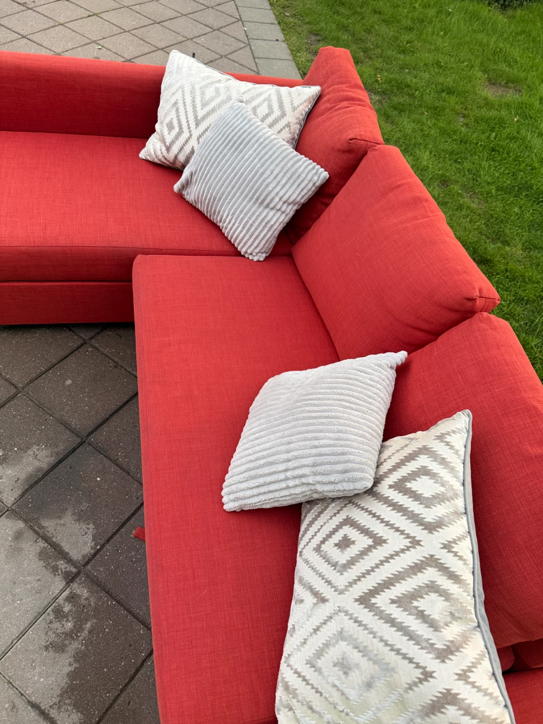 3 Seater Red IKEA Sectional - photo 4