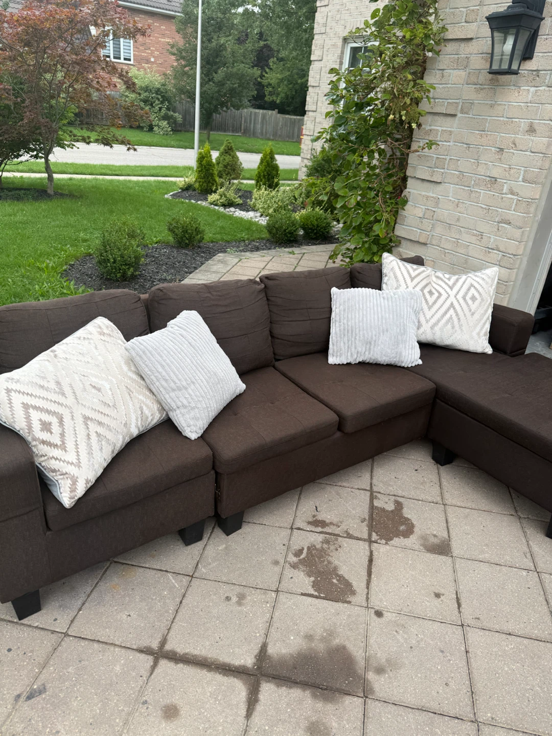 3 Seater Brown Sectional - photo 2