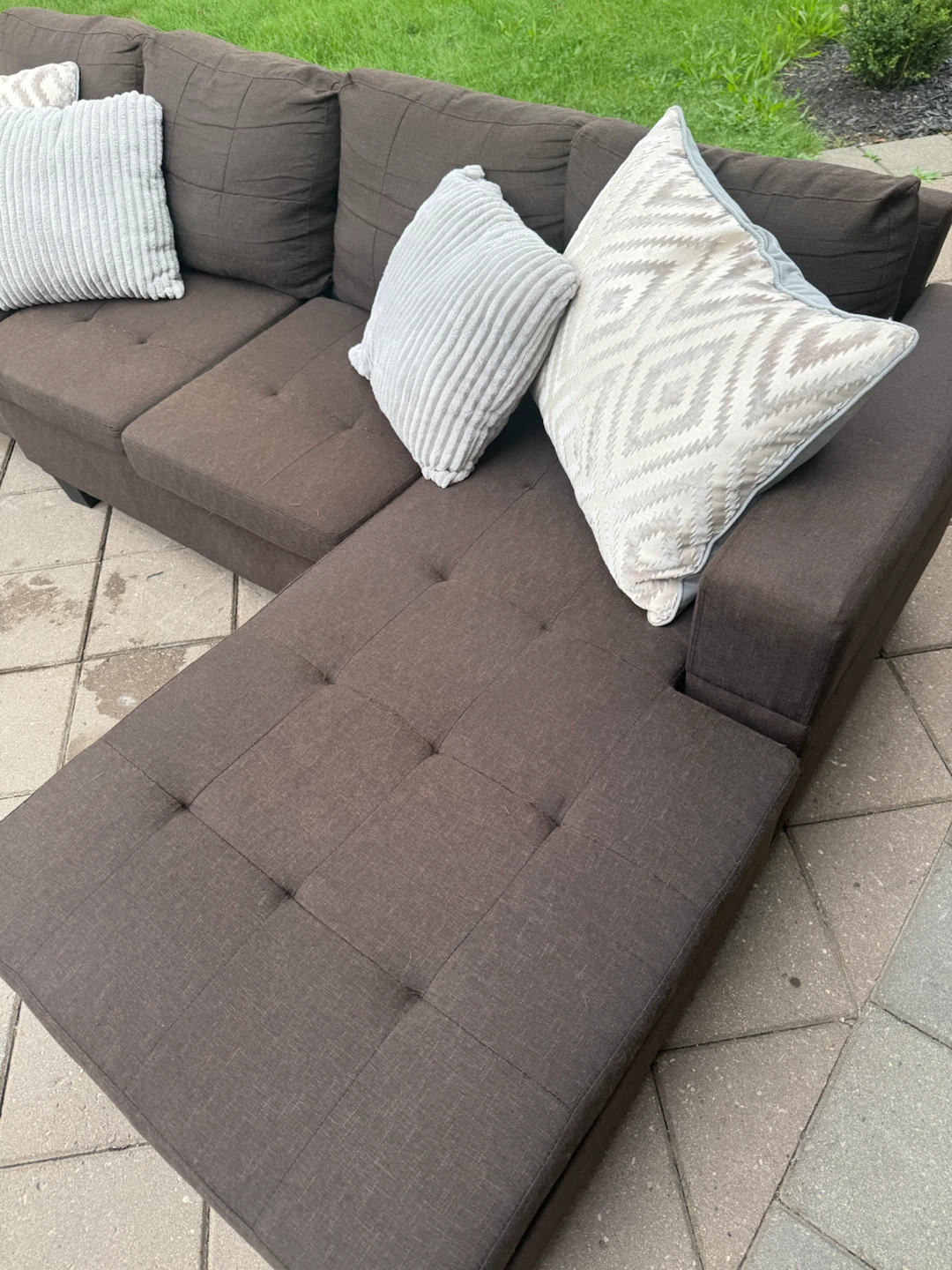 3 Seater Brown Sectional - photo 4