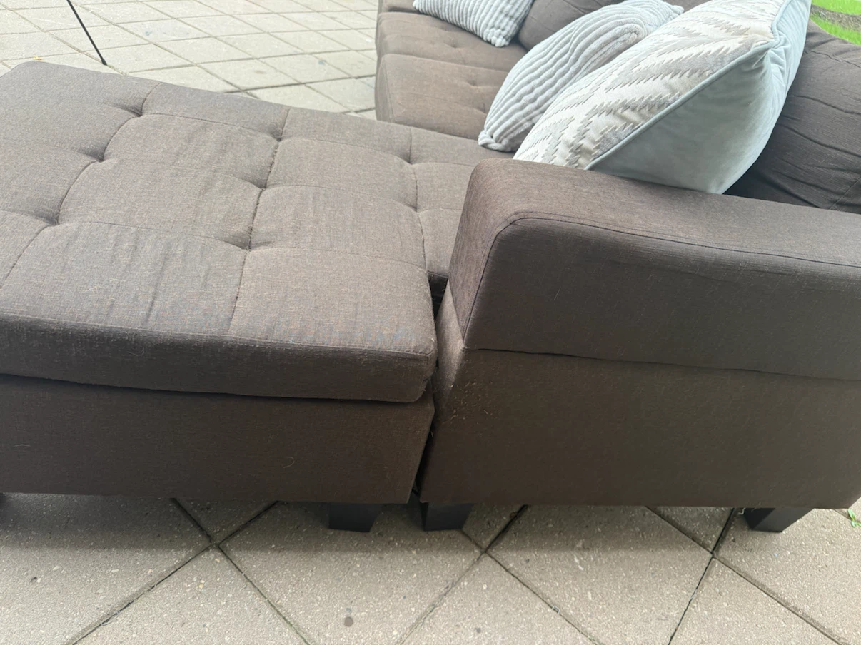 3 Seater Brown Sectional - photo 5