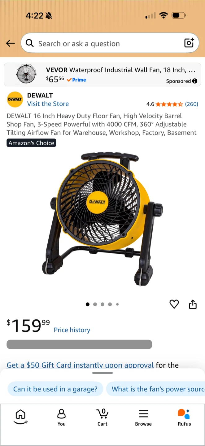 DeWalt 16 Inch Heavy Duty Shop Fan - photo 2