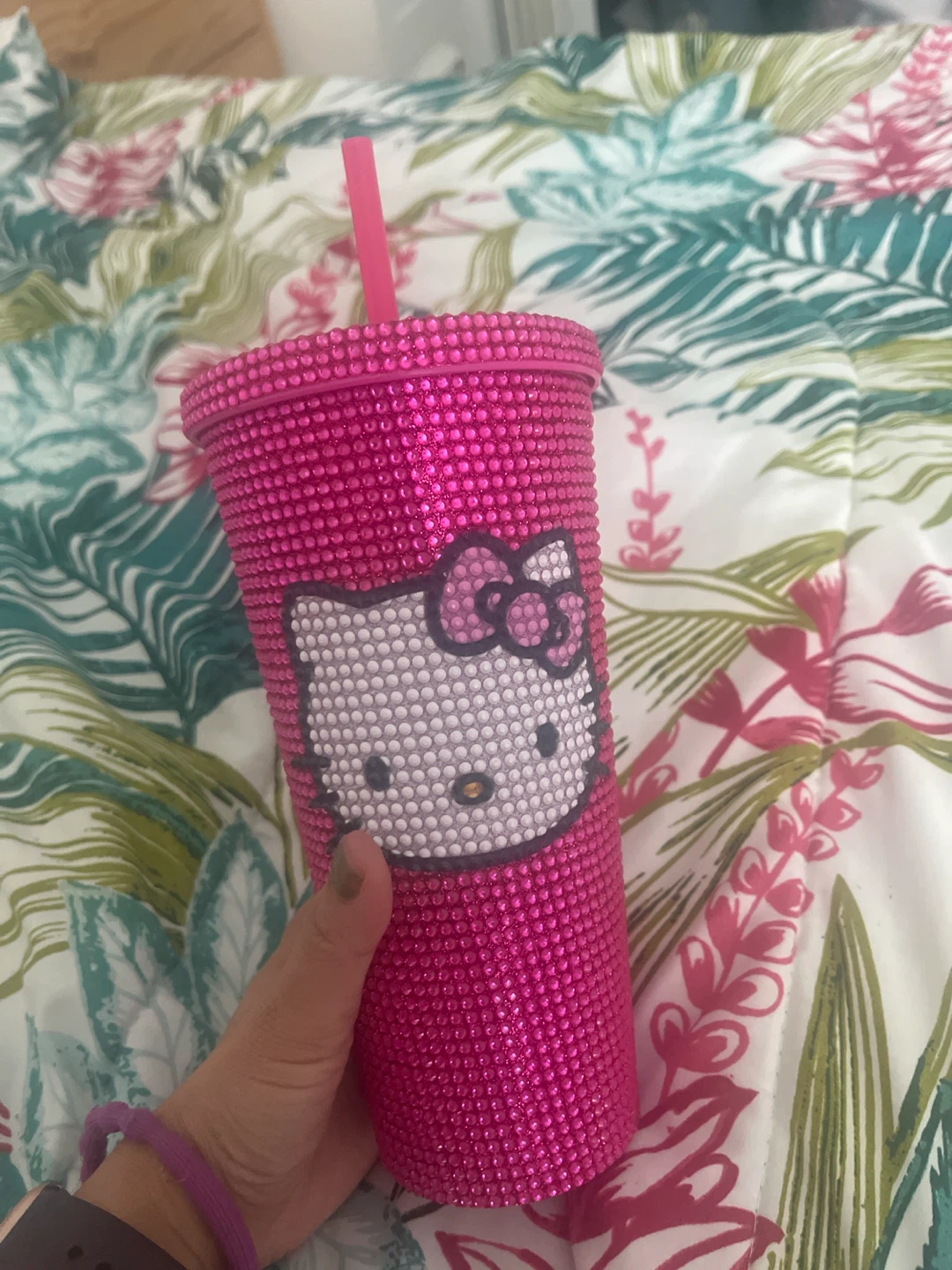 Hello Kitty Pink Rhinestone Tumbler