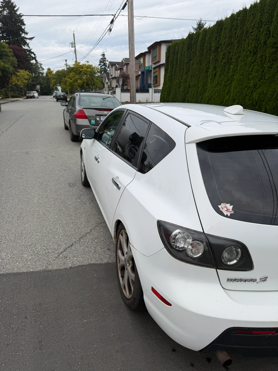 White Mazda 3 Hatchback