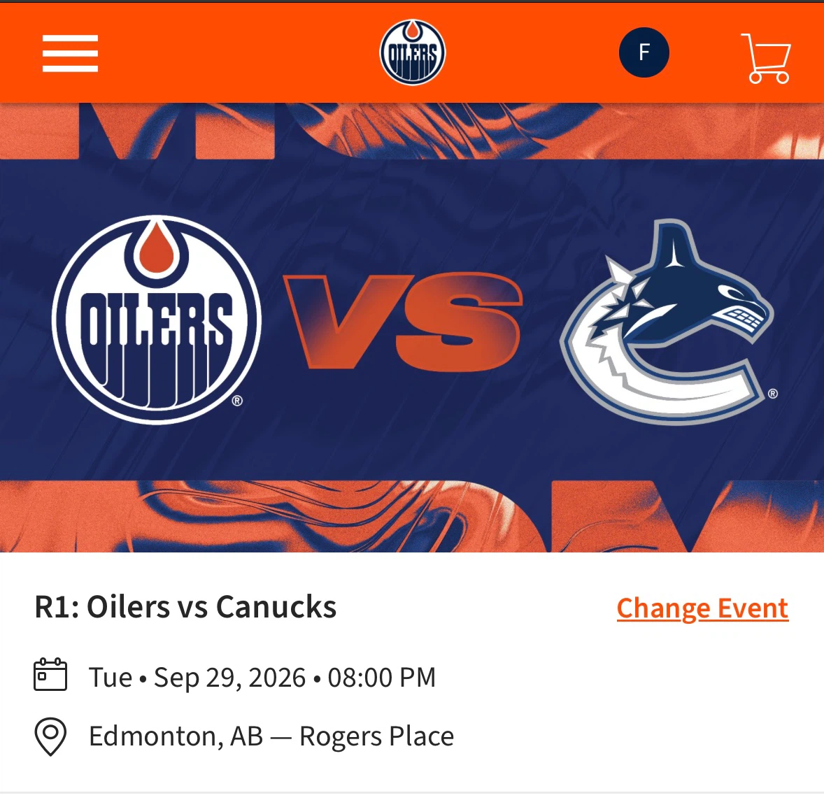 2x Oilers vs Canucks — HOME OPENER — Sec 117 Lower Bowl (Row 14)