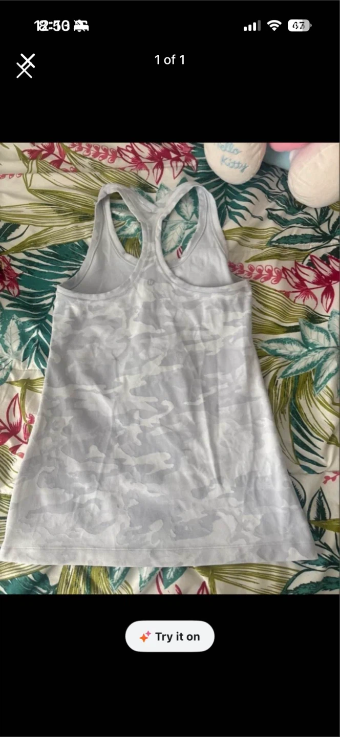 Lululemon racerback tank top, grey camo