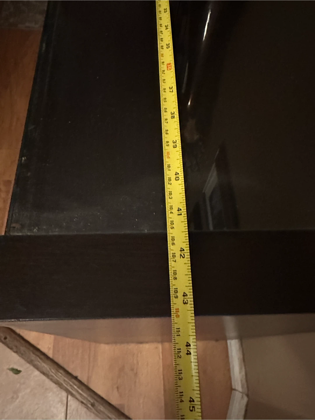 Dark Brown Ikea Console Table with Glass Top - photo 2