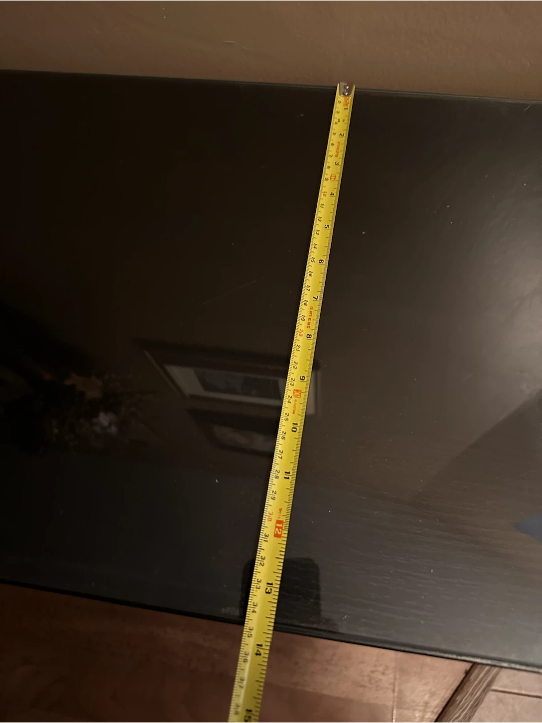Dark Brown Ikea Console Table with Glass Top - photo 3