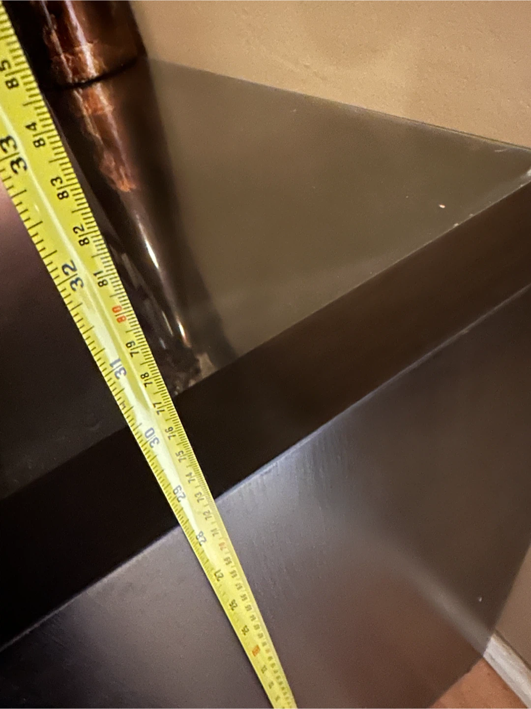 Dark Brown Ikea Console Table with Glass Top - photo 4