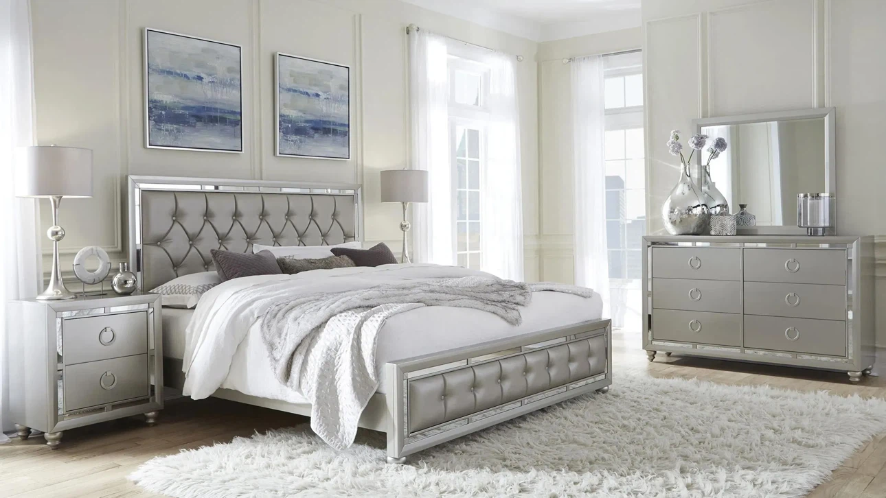 Glam Mirrored Bedroom Set