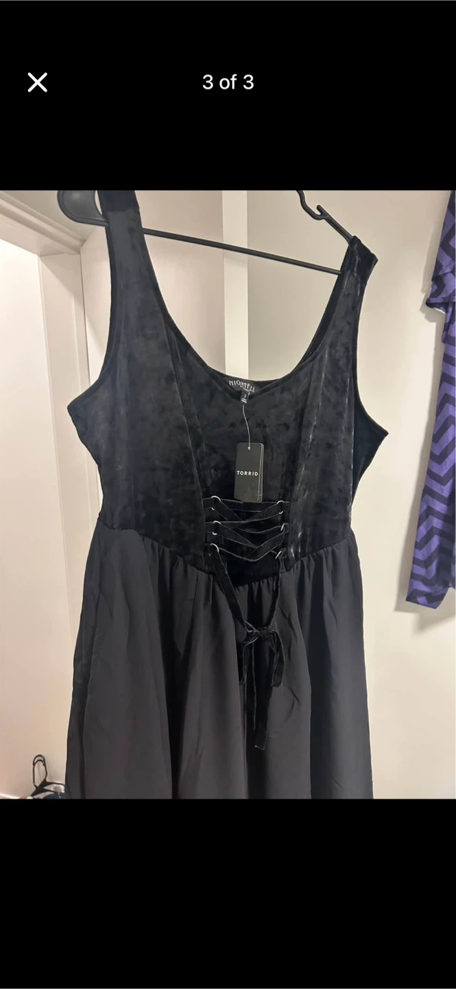 Torrid Nightfall Corset Velour & Chiffon Dress