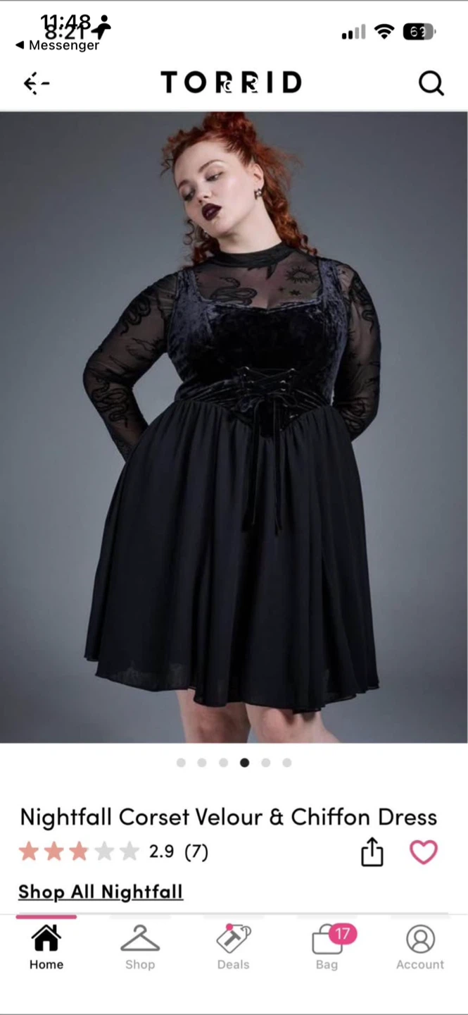 Torrid Nightfall Corset Velour & Chiffon Dress - photo 2