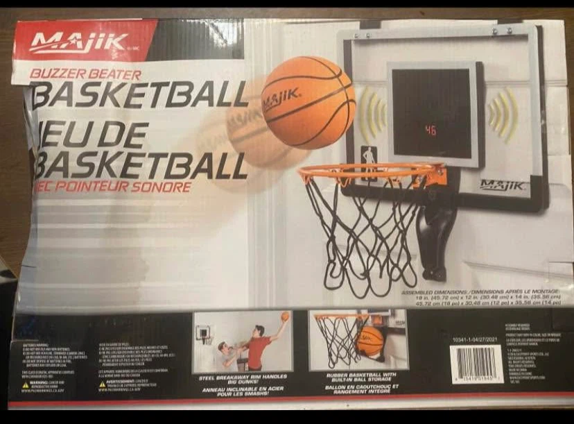Brand New Majik Buzzer Beater Over-The-Door Basketball Hoop Set