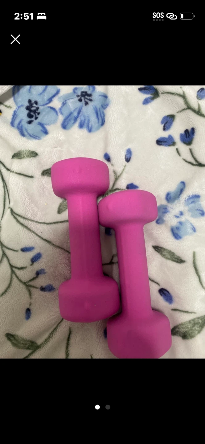 Set of two pink dumbbells