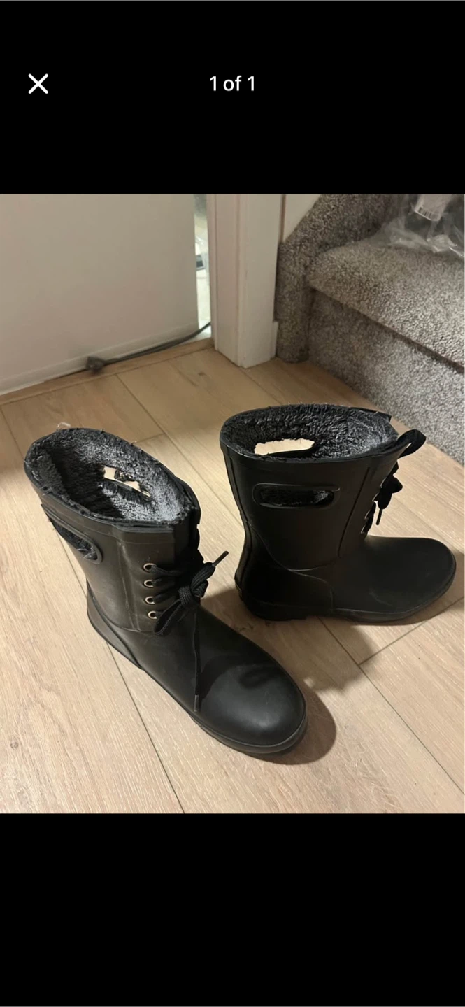 Black Winter Rain Boots