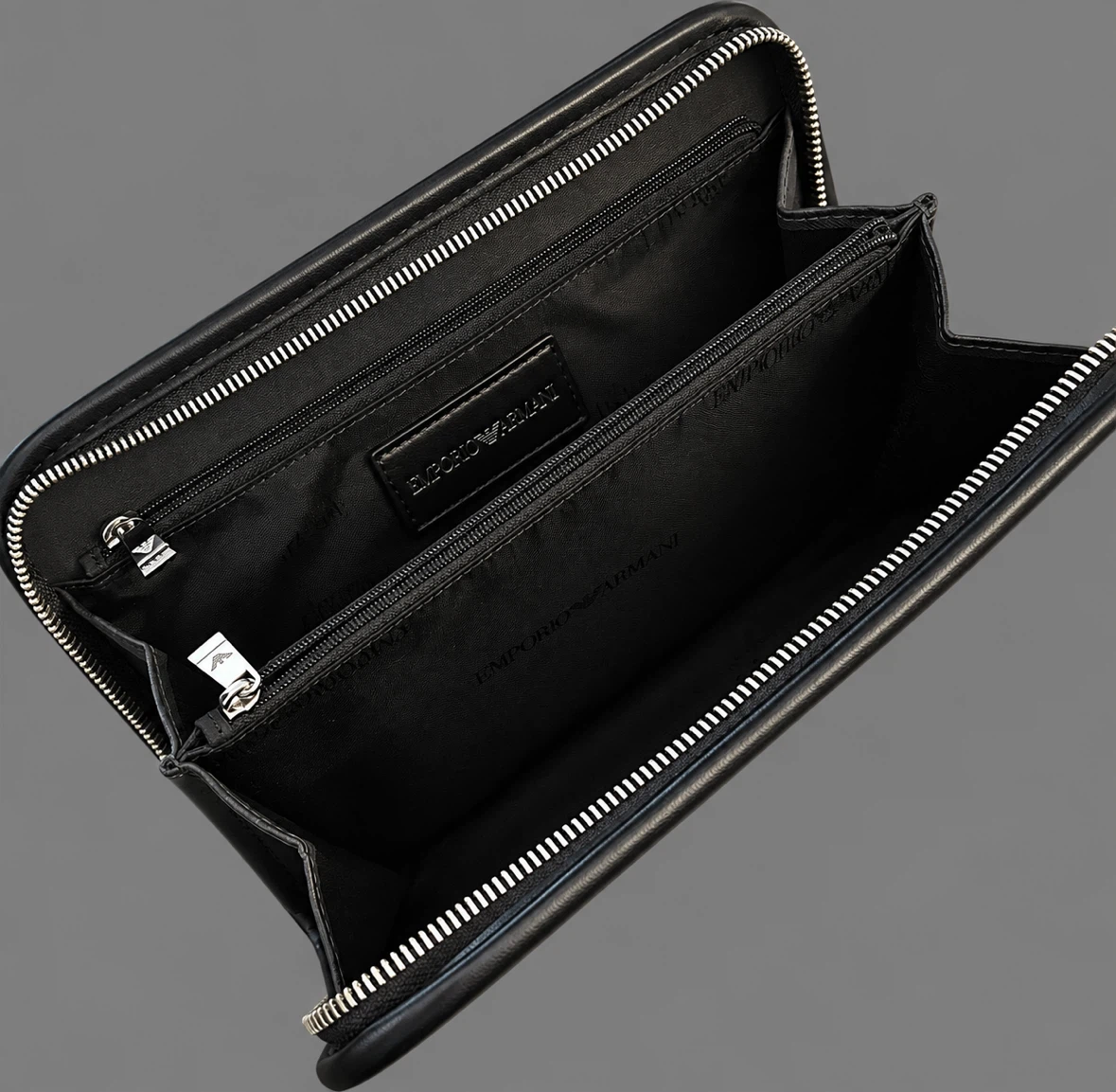 Emporio Armani Navy Zip-Around Wallet
