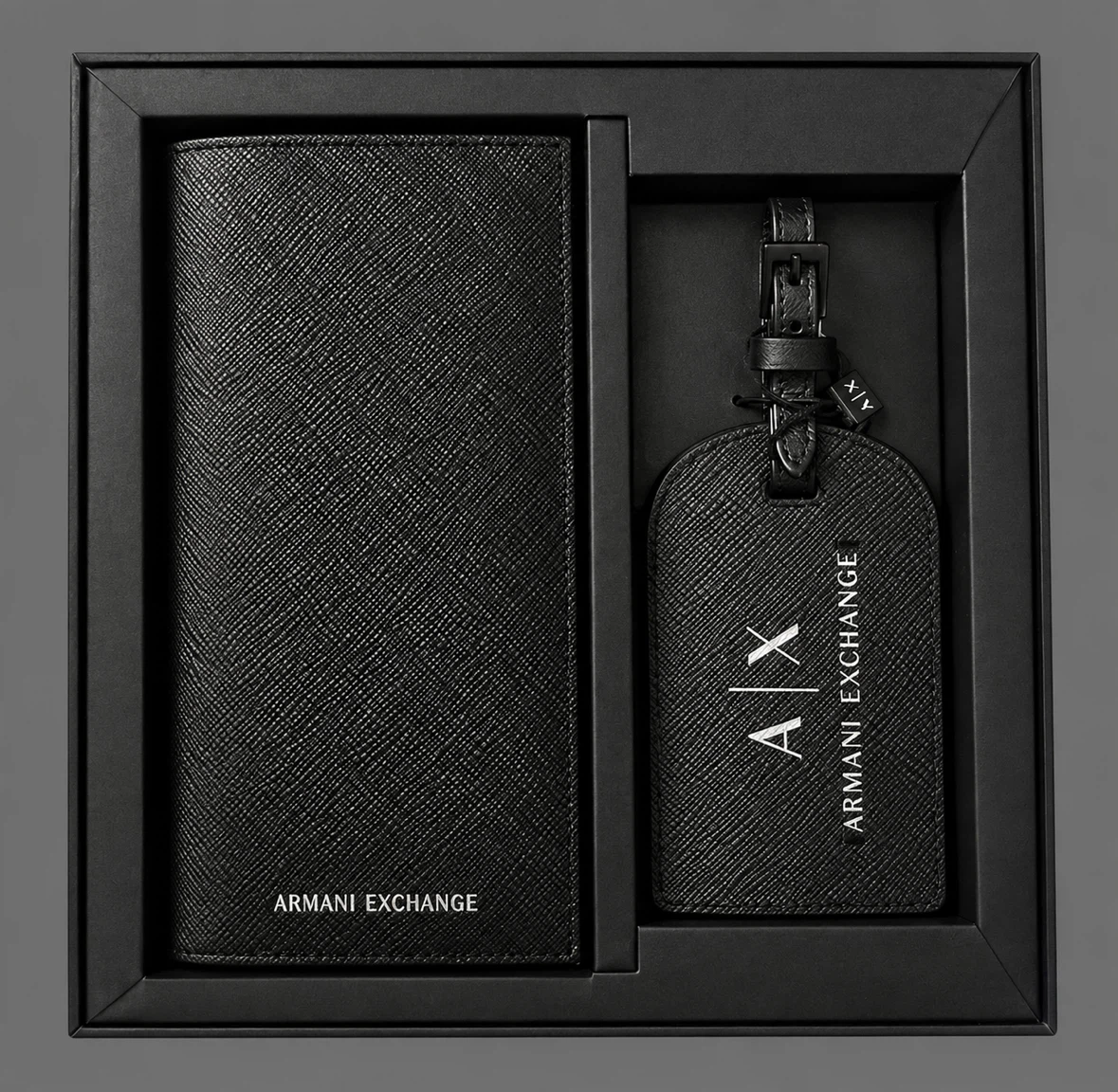 Armani Exchange Wallet and Luggage Tag Set