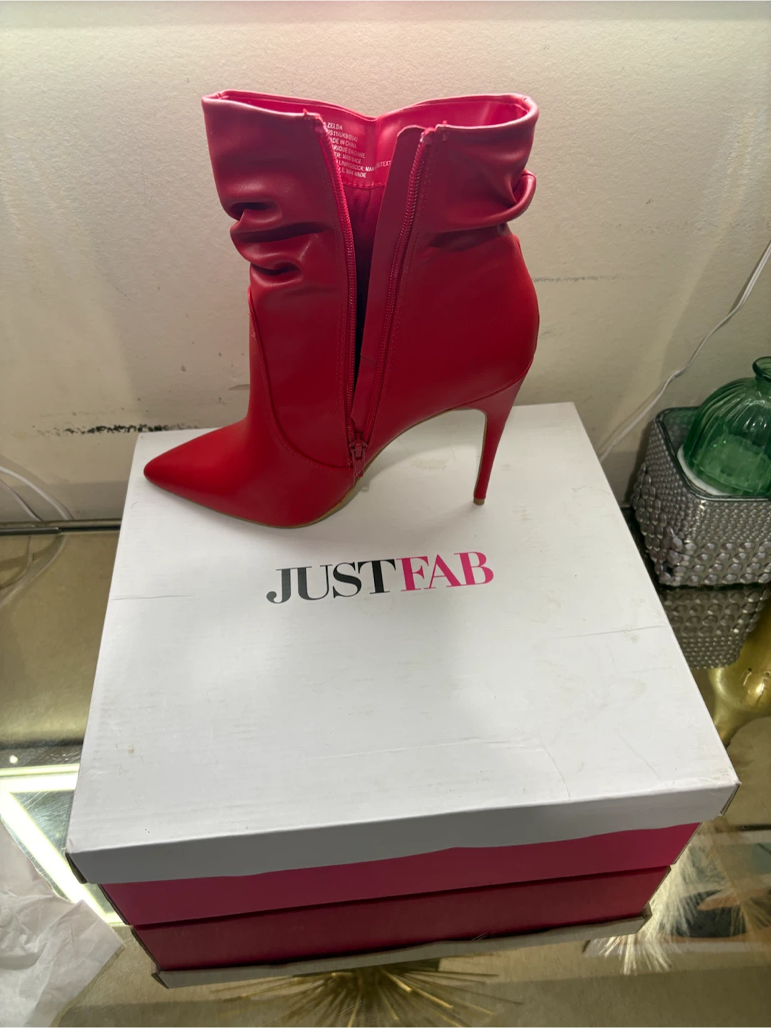 JustFab Zelda Red Stiletto Ankle Boots - photo 2