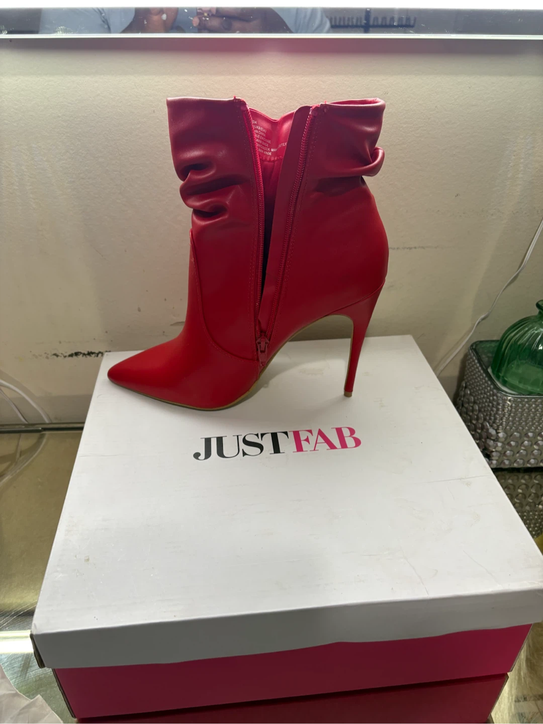 JustFab Zelda Red Stiletto Ankle Boots - photo 5