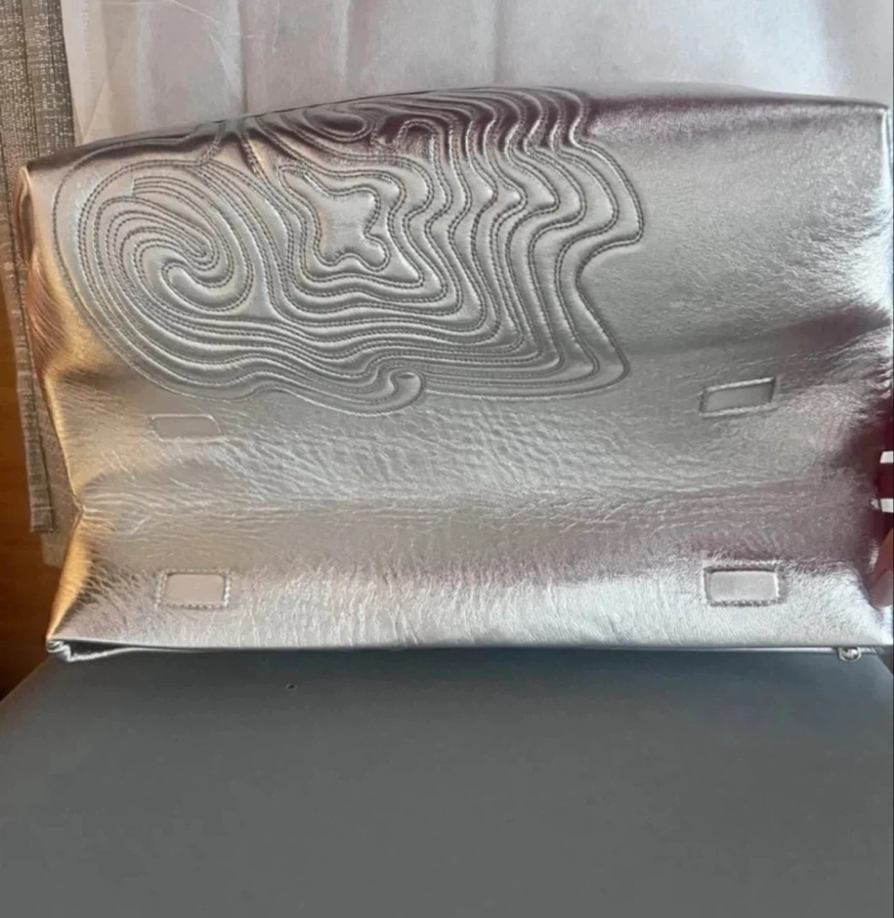 Silver Quilted Clutch Bag - photo 4