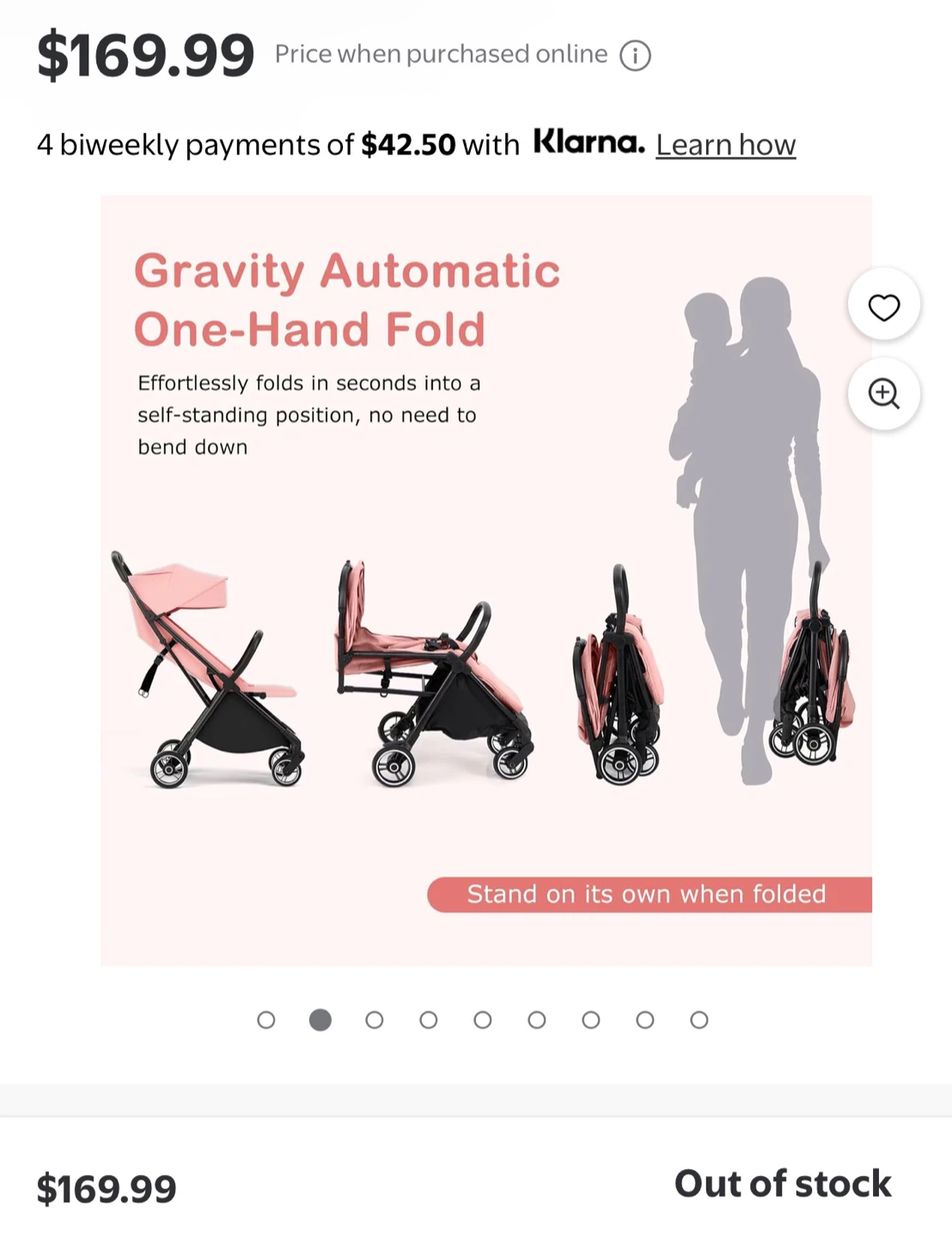 Infans Compact Travel Stroller - Pink - photo 5