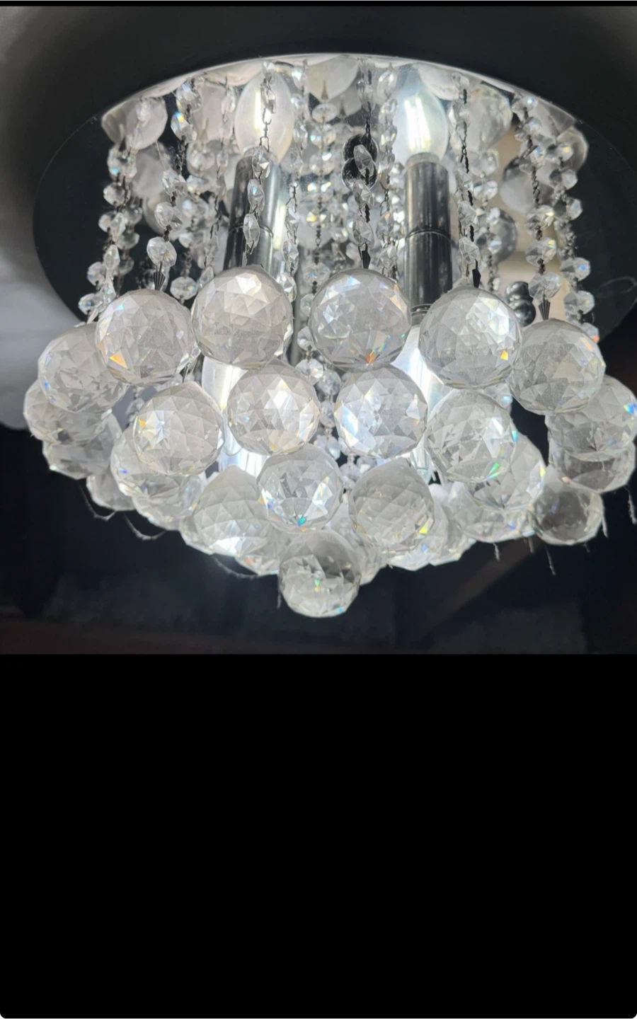 Crystal Globe Flush Mount Ceiling Light