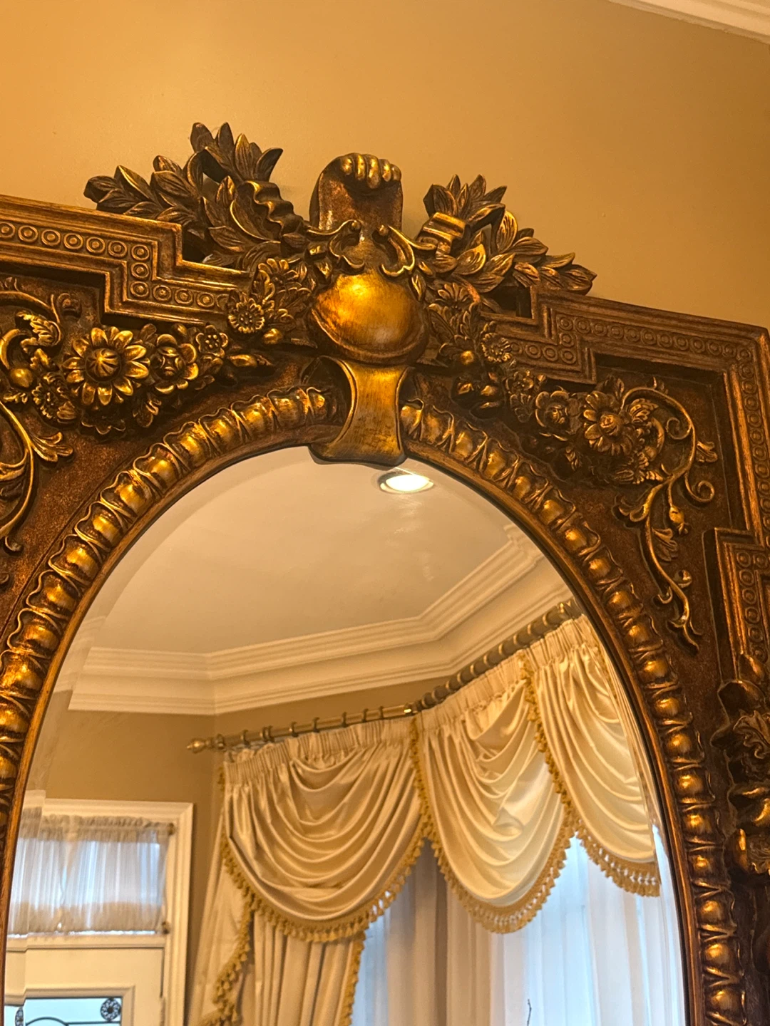 Large  Ornate Gold Oval Wall Mirror - photo 4