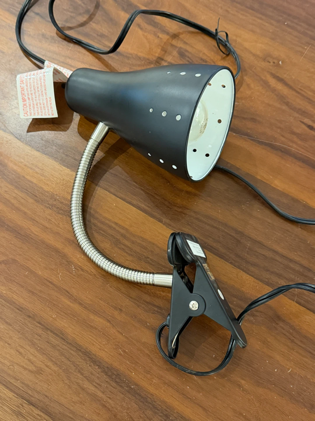 Black Clip-On Desk Lamp