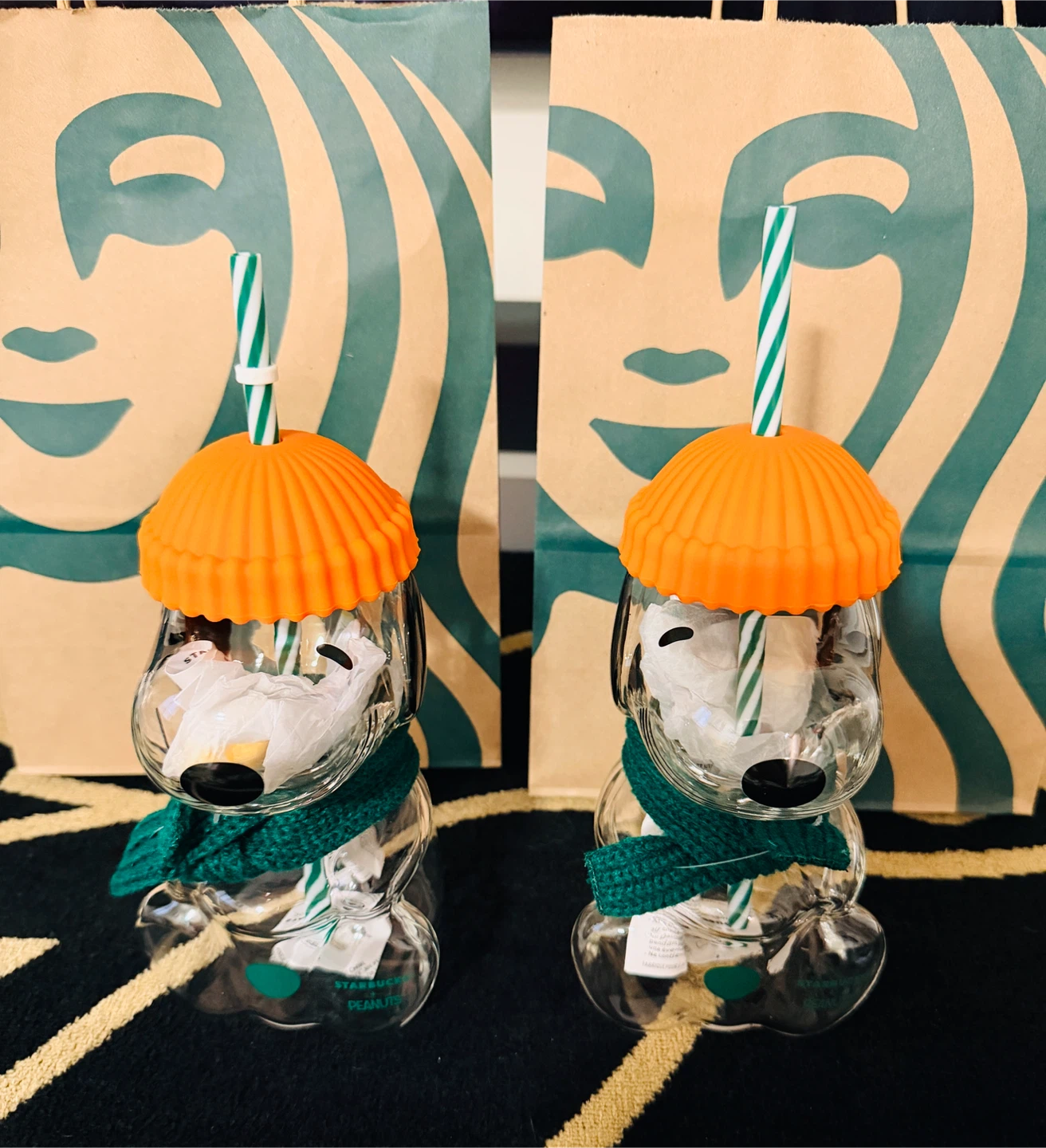 Starbucks x Peanuts Snoopy Glass Cup $120 Each