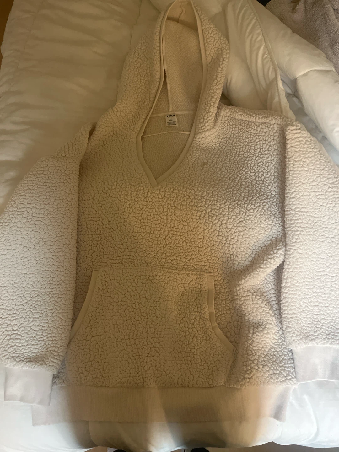 PINK oversized sherpa hoodie fluffy
