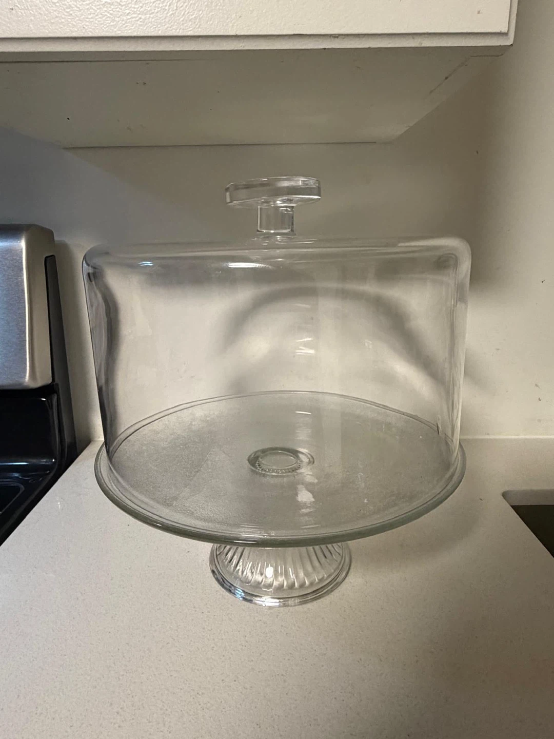 Elegant Glass Cake Stand with Large Glass Dome Cover - photo 3