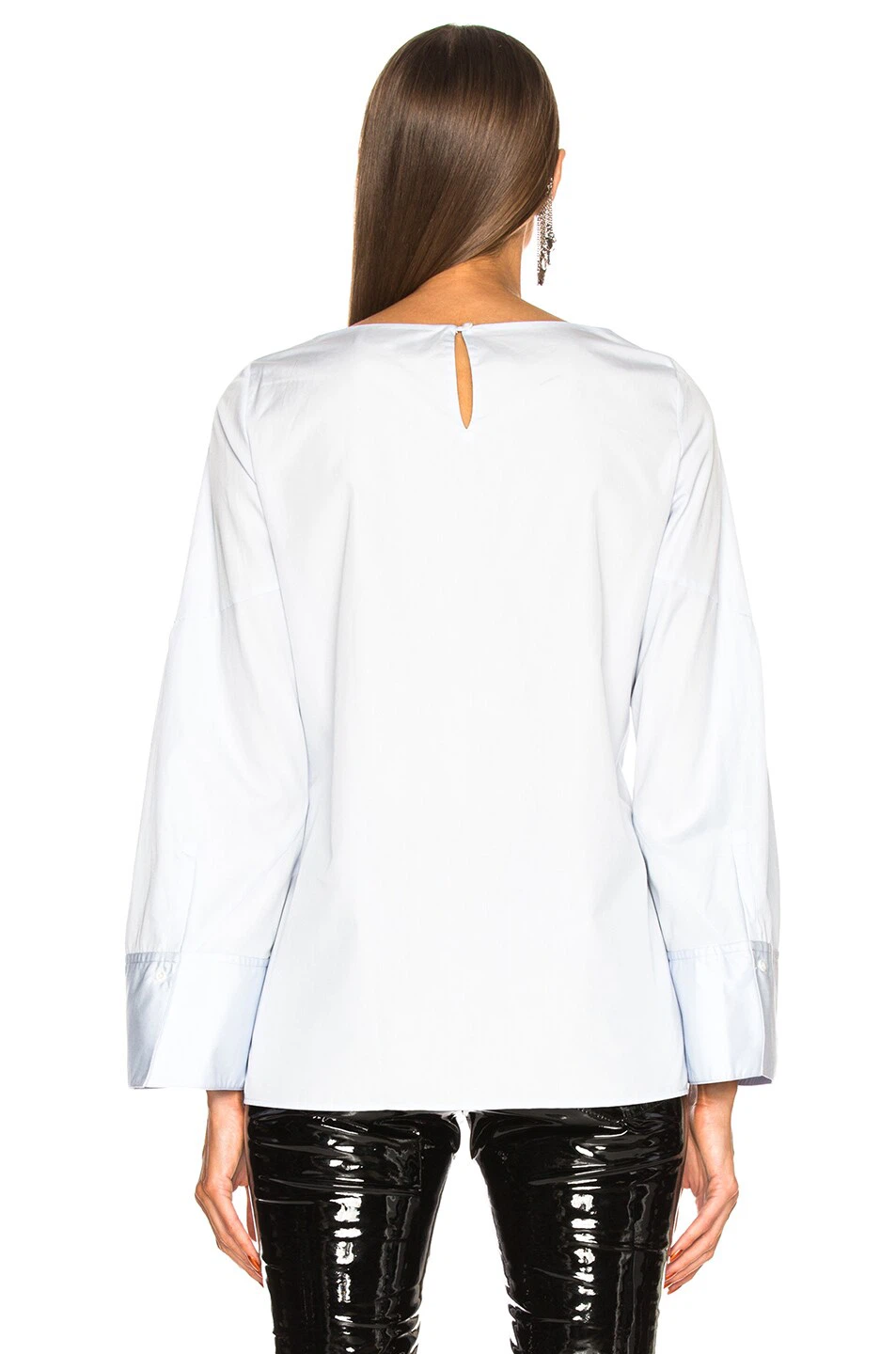 3.1 Philip Lim Light blue front-tie long sleeve blouse - photo 3