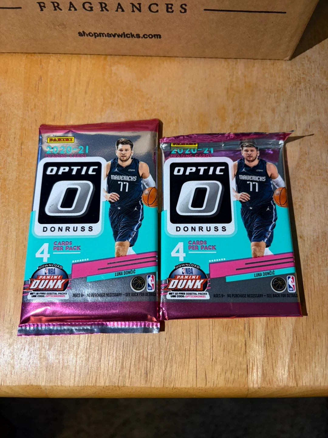 2 Panini Donruss Optic 2020-21 NBA Trading Card Packs