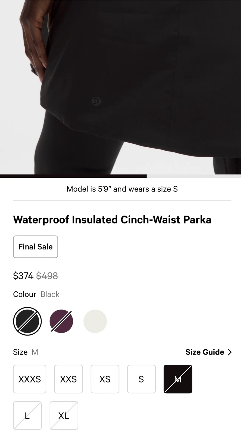 Lululemon Waterproof Insulated Cinch Waist Parka - photo 5