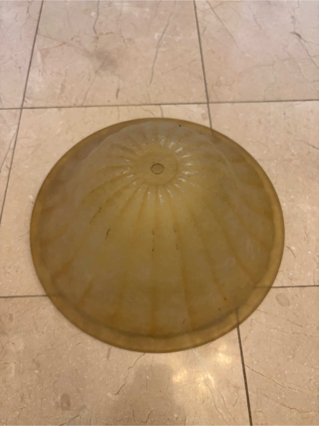 Amber Ribbed Glass Ceiling Light Shade - photo 3