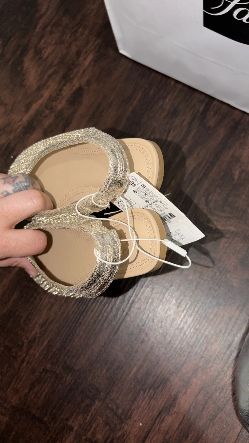 Kids ZARA Gold Mesh Slingback Flats - photo 4