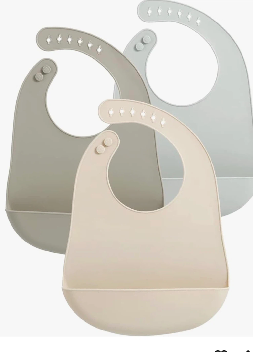 Set of 3 silicone baby bibs