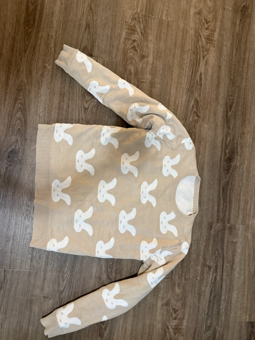 Beige Bunny Print Sweater