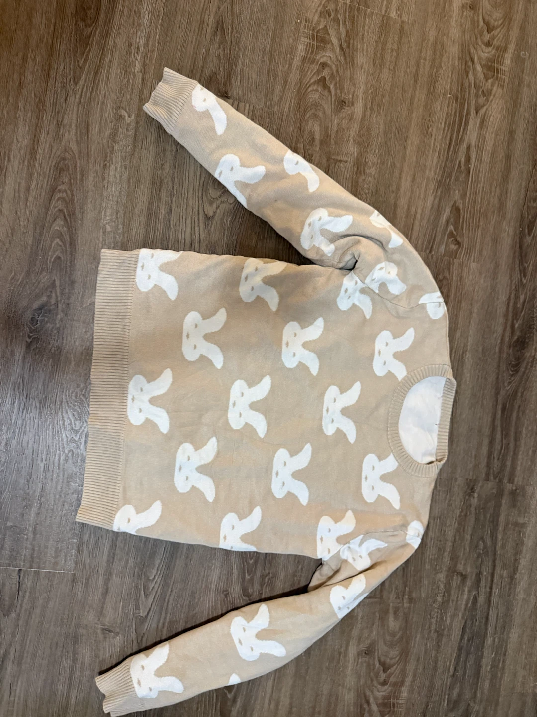 Beige Bunny Print Sweater - photo 2