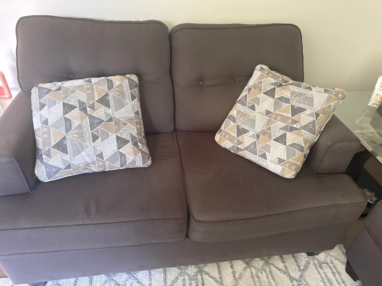 Dark Brown Two-Seater Sofa