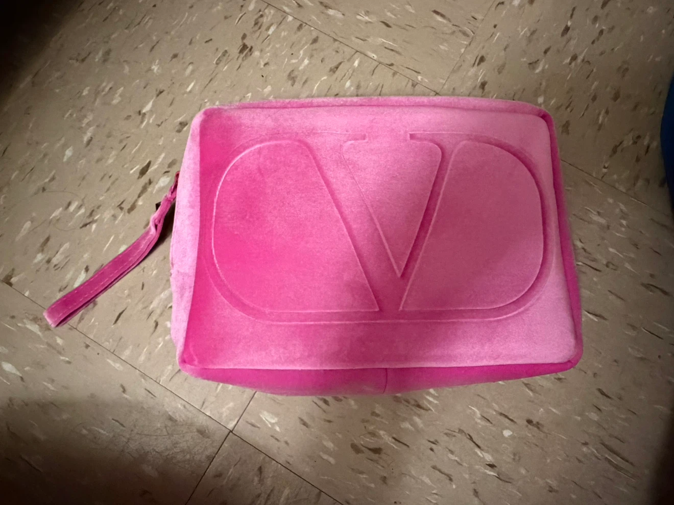 Valentino Pink Velvet Cosmetic Pouch