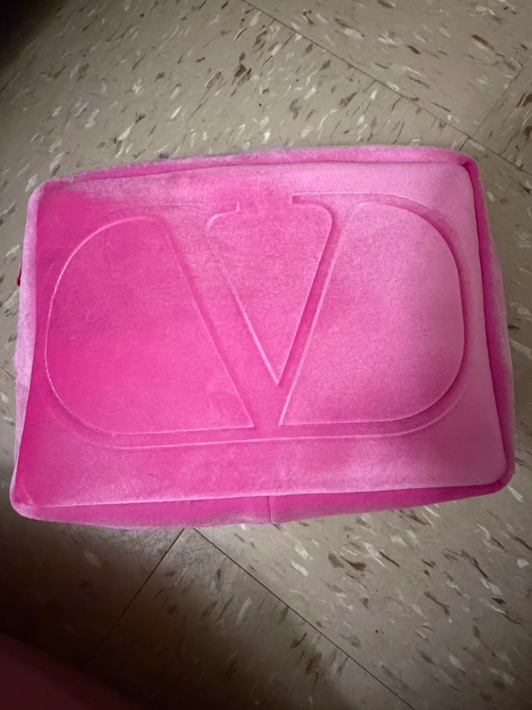 Valentino Pink Velvet Cosmetic Pouch - photo 2
