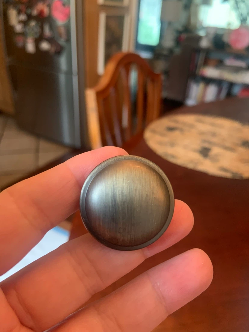 6 CASSON HARDWARE SATIN BRASS CABINET DRAWER KNOBS !