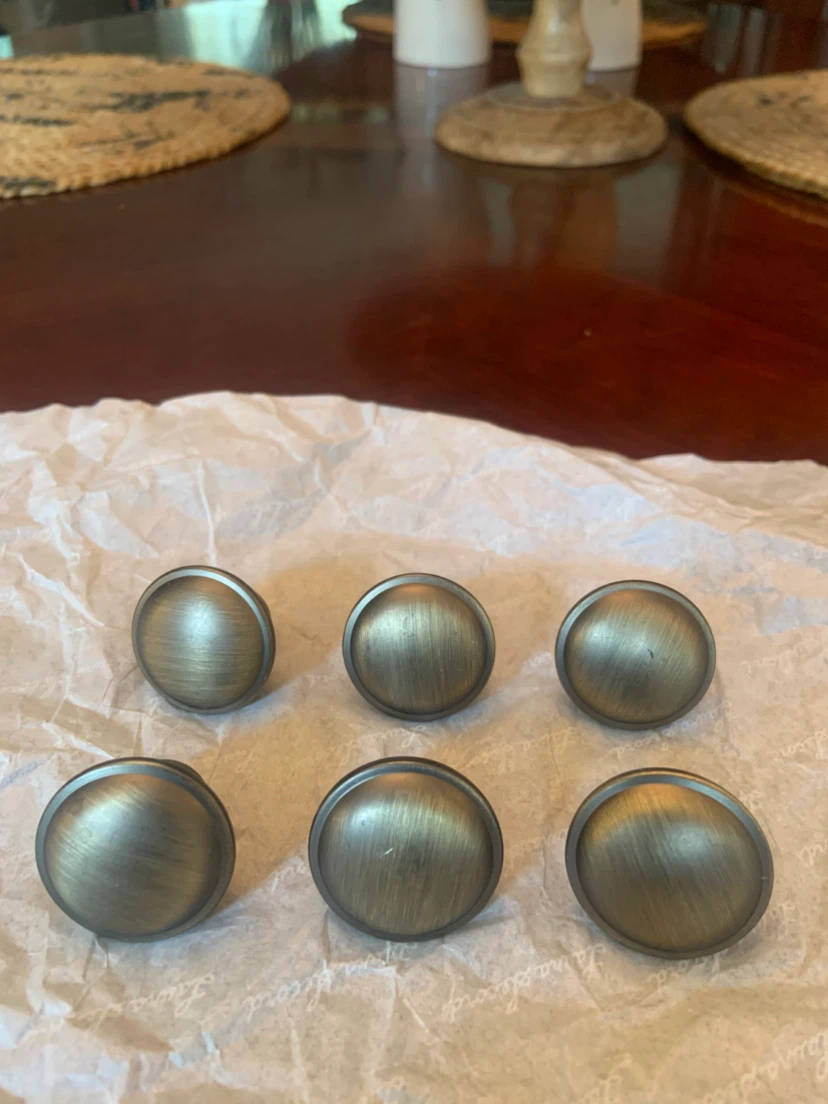6 CASSON HARDWARE SATIN BRASS CABINET DRAWER KNOBS ! - photo 3