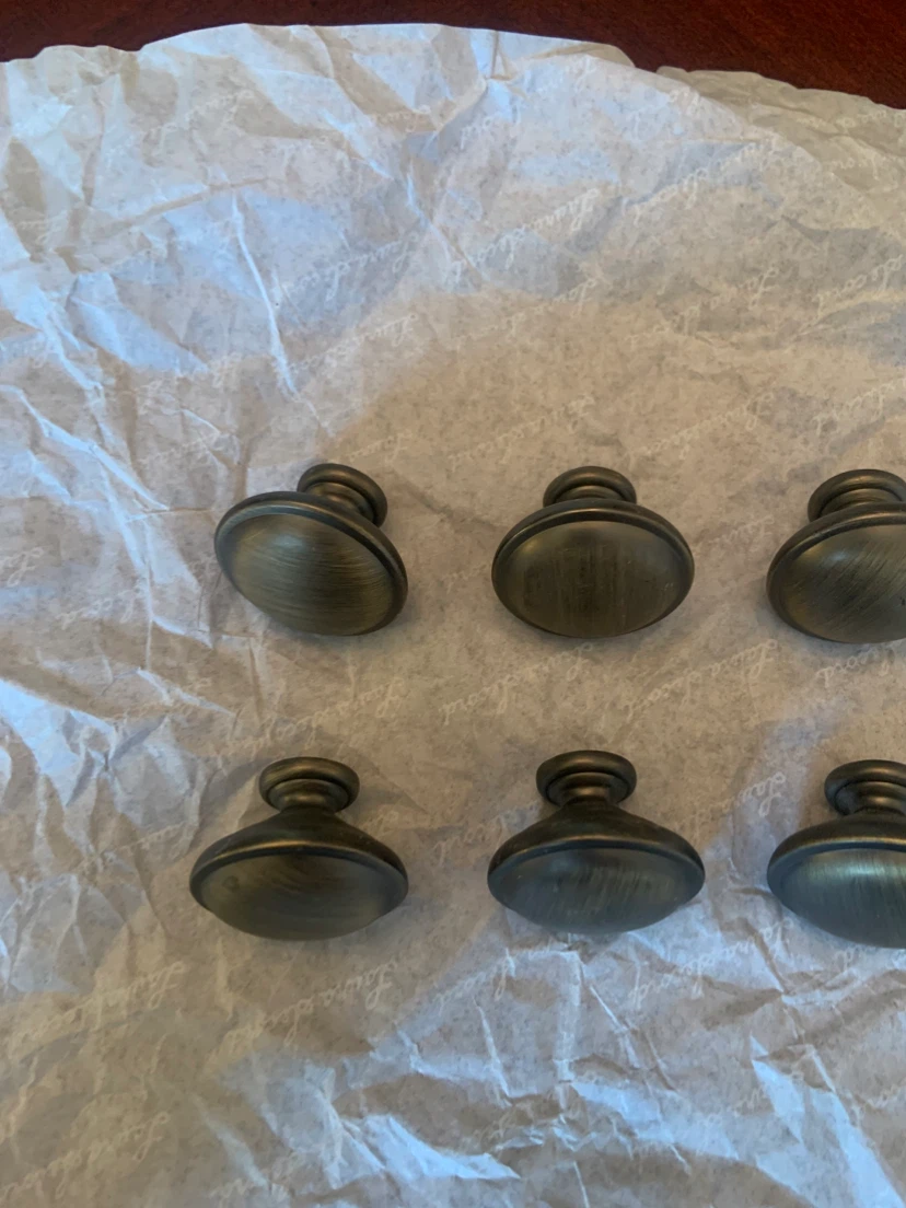 6 CASSON HARDWARE SATIN BRASS CABINET DRAWER KNOBS ! - photo 5