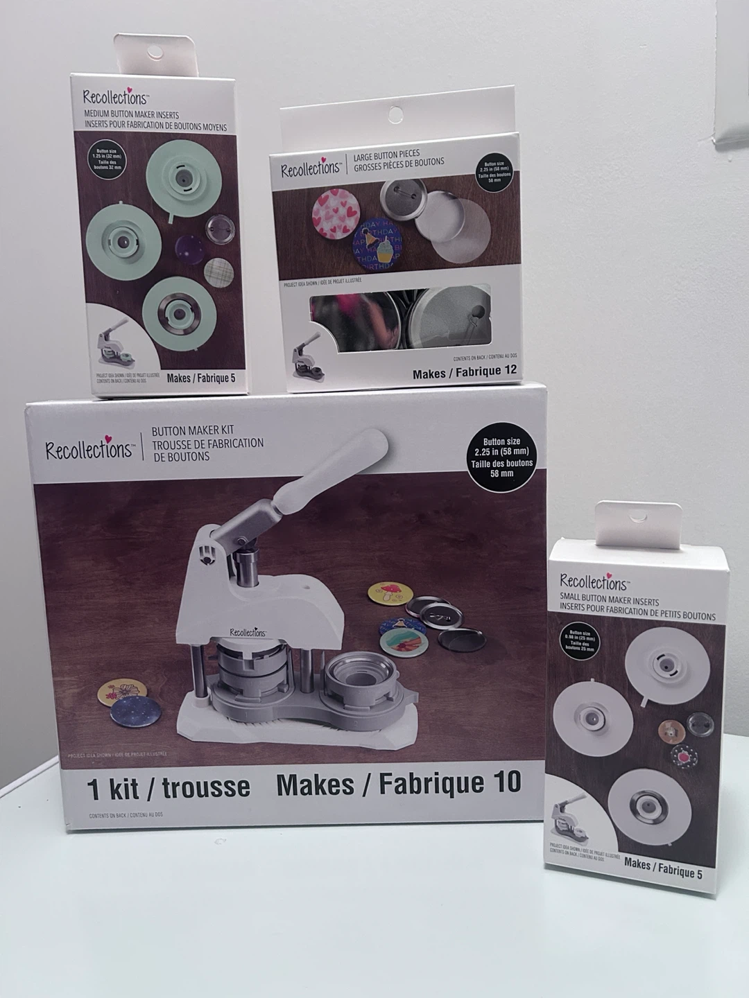 Button maker and accessories