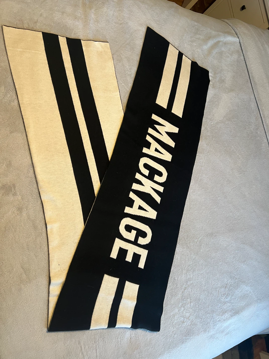Mackage Knit Scarf Black and White