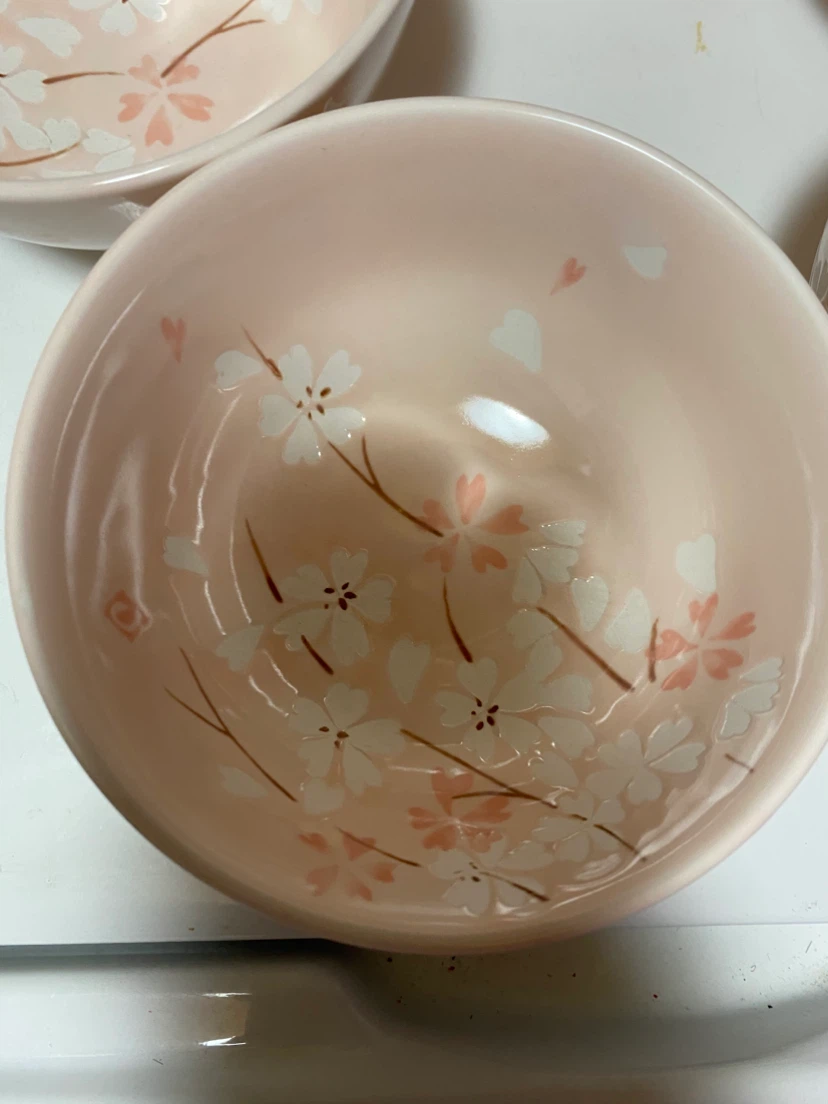 Set of 5 EMF Pink Cherry Blossom Bowls - photo 4