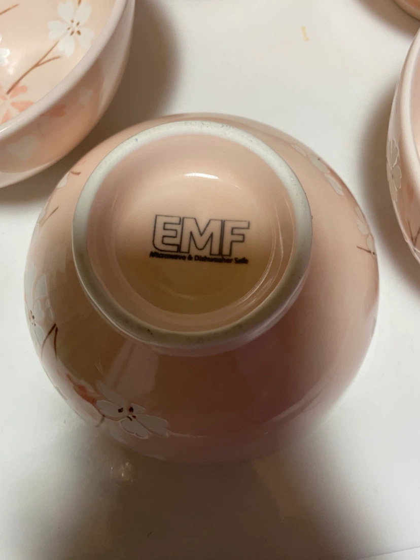 Set of 5 EMF Pink Cherry Blossom Bowls - photo 5