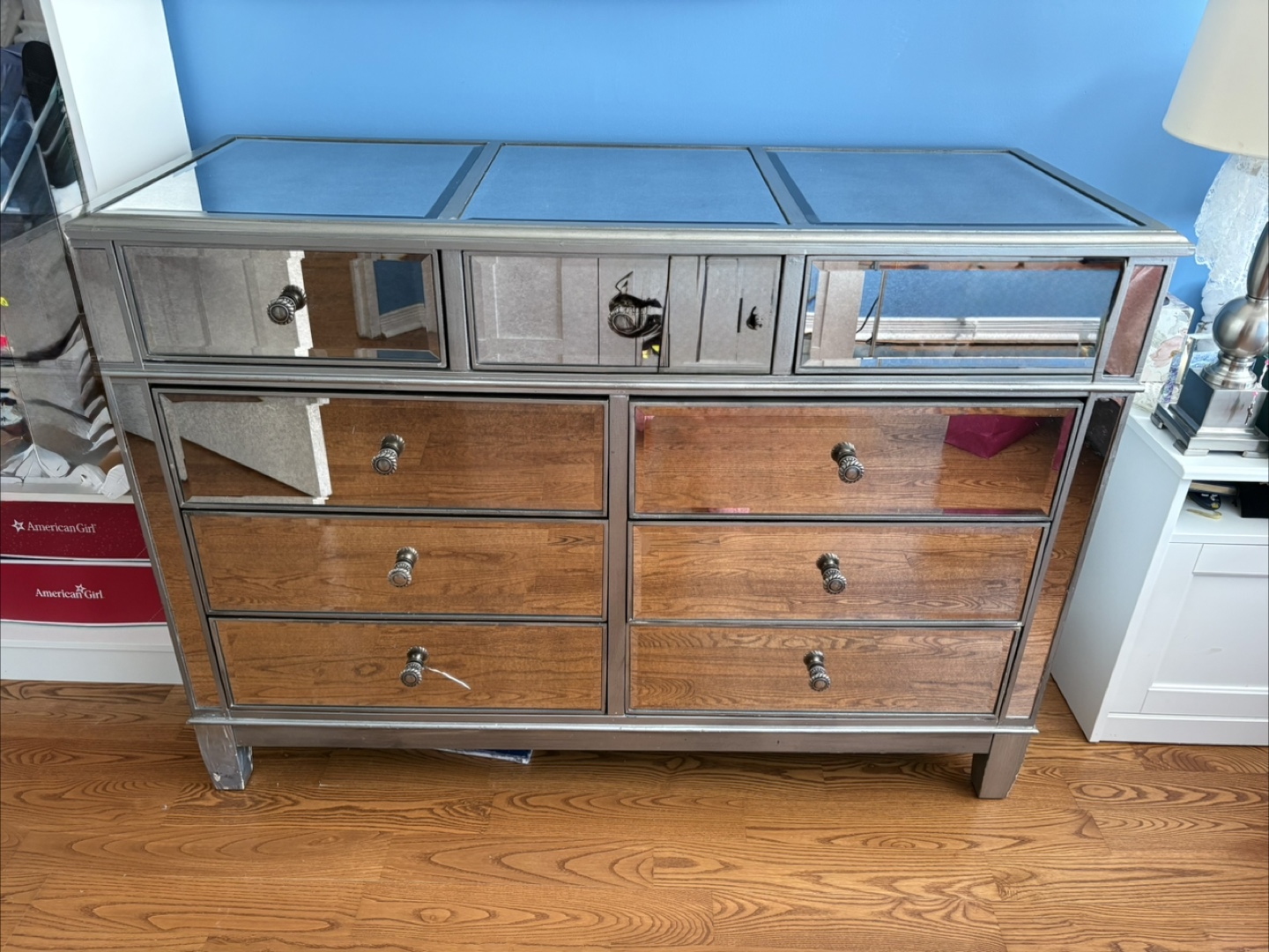 Mirrored Wood Dresser with 8 Drawers - photo 2
