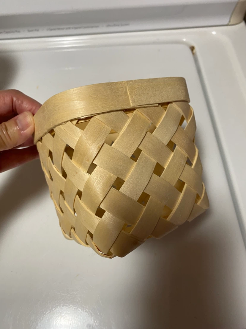 Small Woven Wooden Basket - photo 2